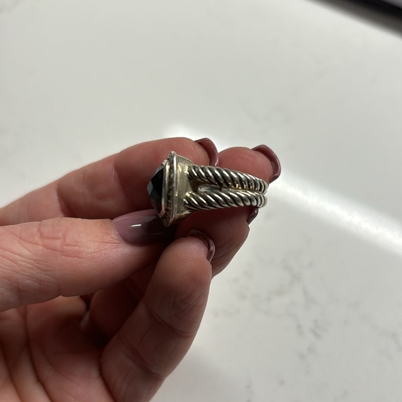 David Yurman Albion Onyx and Diamond Ring - Picture 3 of 4